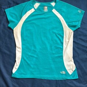 The North Face Teal and White Athletic Top